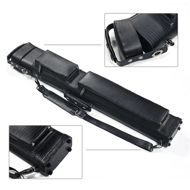 Promotion Sale Modern Fashion Design Durable Leather 3B5S Pool Cue Bag 8 Holes Pool Stick Carry Case