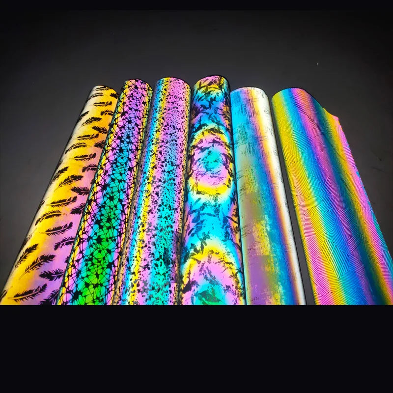 En 20471 High Light Visibility Iron on Heat Press Transfer t Shirt Garment Clothing logo Label Iridescent Reflective Vinyl Fi