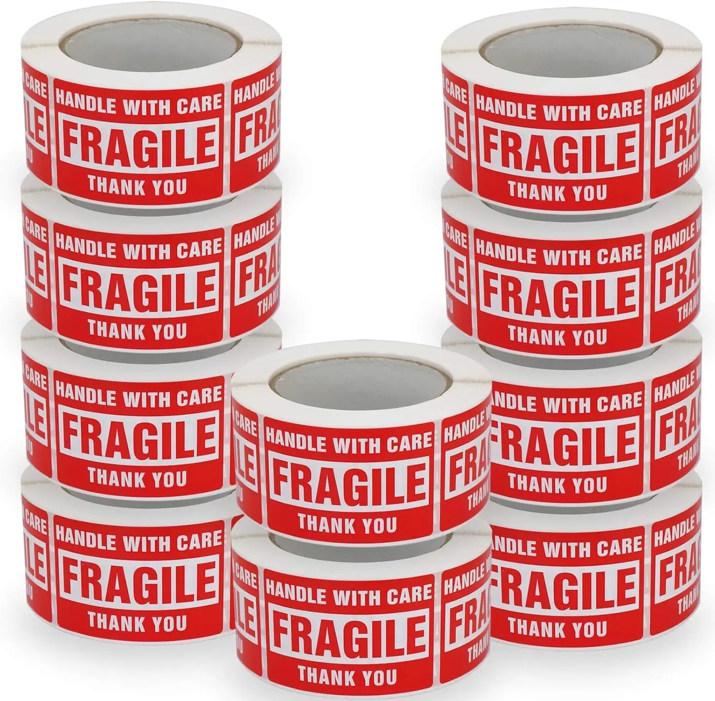 2x 3 Fragile Stickers 500 Labels Per Roll Strong Adhesive Labels for Shipping and Moving