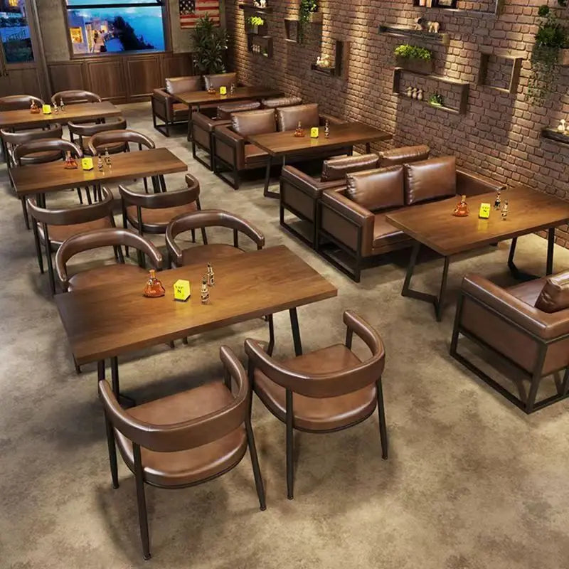 Metal Leg Hot Sale   Retro Industrial Style bar Deck Sofa Coffee Western Restaurant  Set