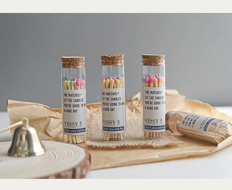 Glass Bottle Packaging Personalized Decoration Large Household Matches Long Customized LOGO Wholesale Price Matches