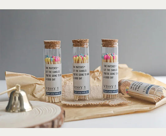 Glass Bottle Packaging Personalized Decoration Large Household Matches Long Customized LOGO Wholesale Price Matches