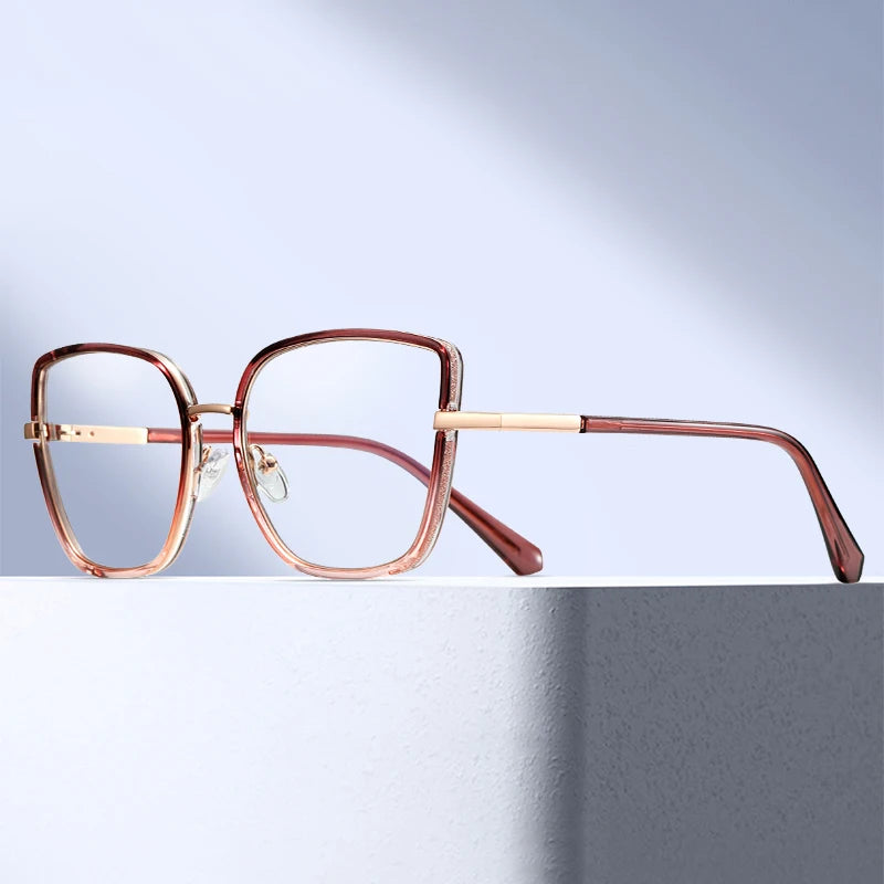 MS 82146 2024 New Designer Custom Photochromic Women's Eyewear Glasses TR90+Metal Optical Blue Light Blocker Frames