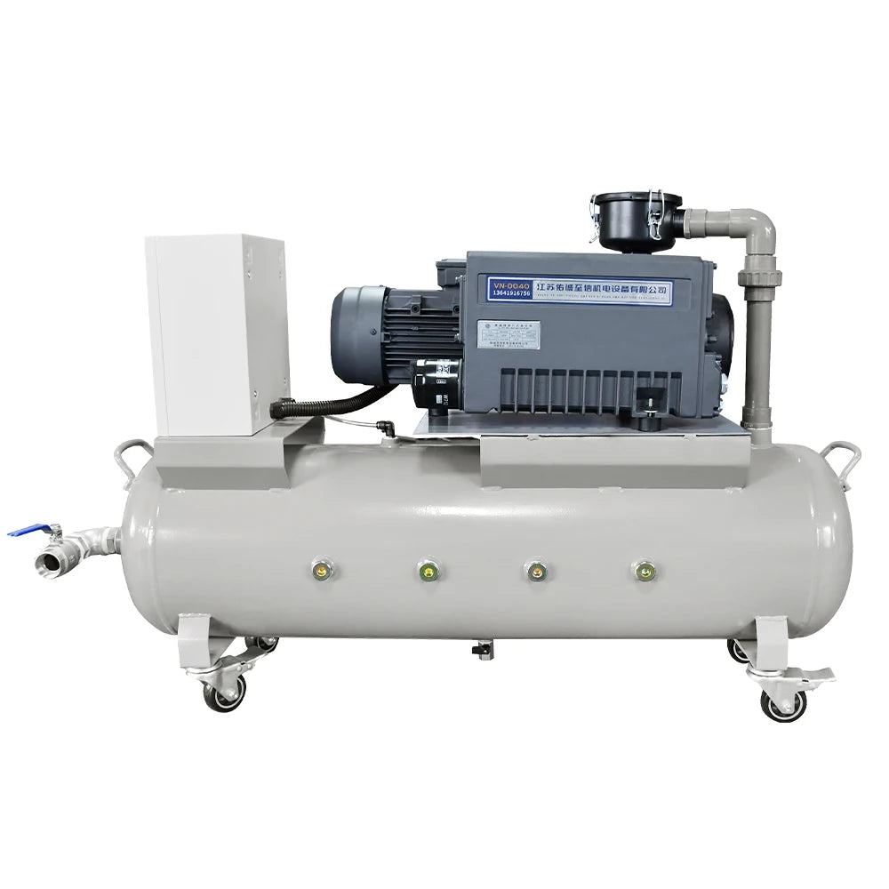 40m3/H -100KPa 380V 1500W Rotary Vane Vacuum Pump Set Air Compressor Pump Head With 100L Air Storage Tank