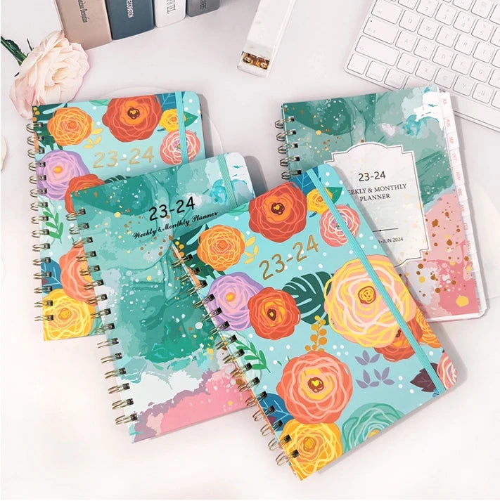 Customization 2024-2025 Monthly Planner Diary A4 Leather Planner with Ring Binder Jotter Notebook for Wood Working Printing