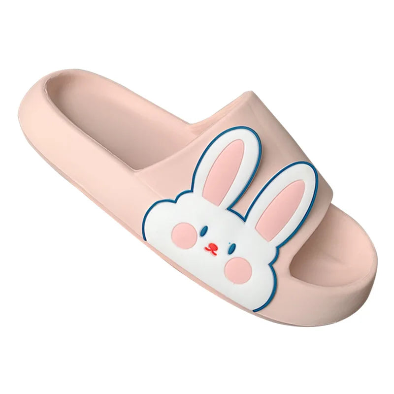 XIXITIAO Cute Female Bunny for Slippers for Women White Eva Slides with Open Toe for Summer Home for Spring