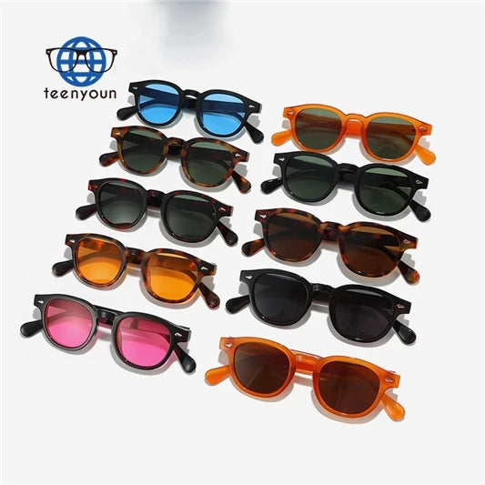 Teenyoun Oval Women Sunglasses Retro Rivets Gradient Shades UV400 2024 Wholesale