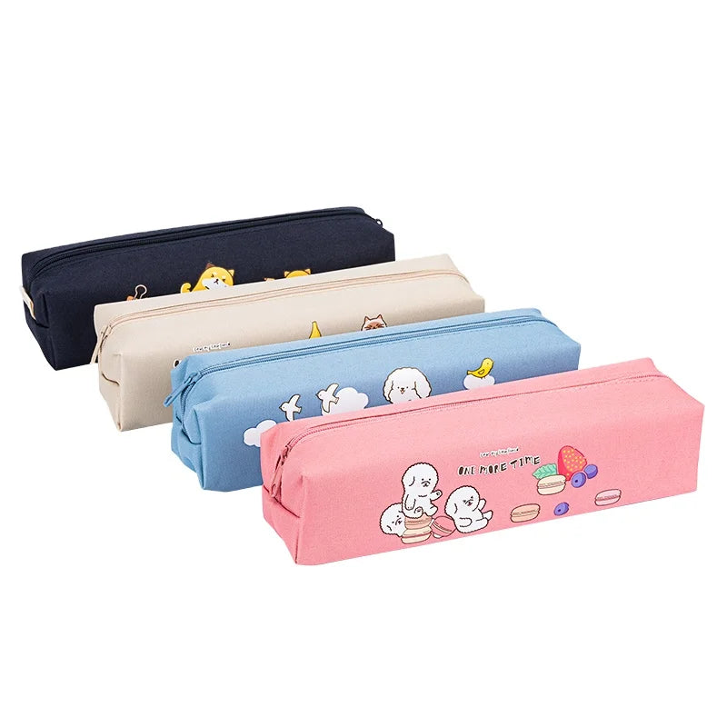 Deli 67102 Fashion Cartoon Pattern Pencil Pouch Large-capacity Compact Multi-purpose Students Pencil case 96pcs Per Carton Se