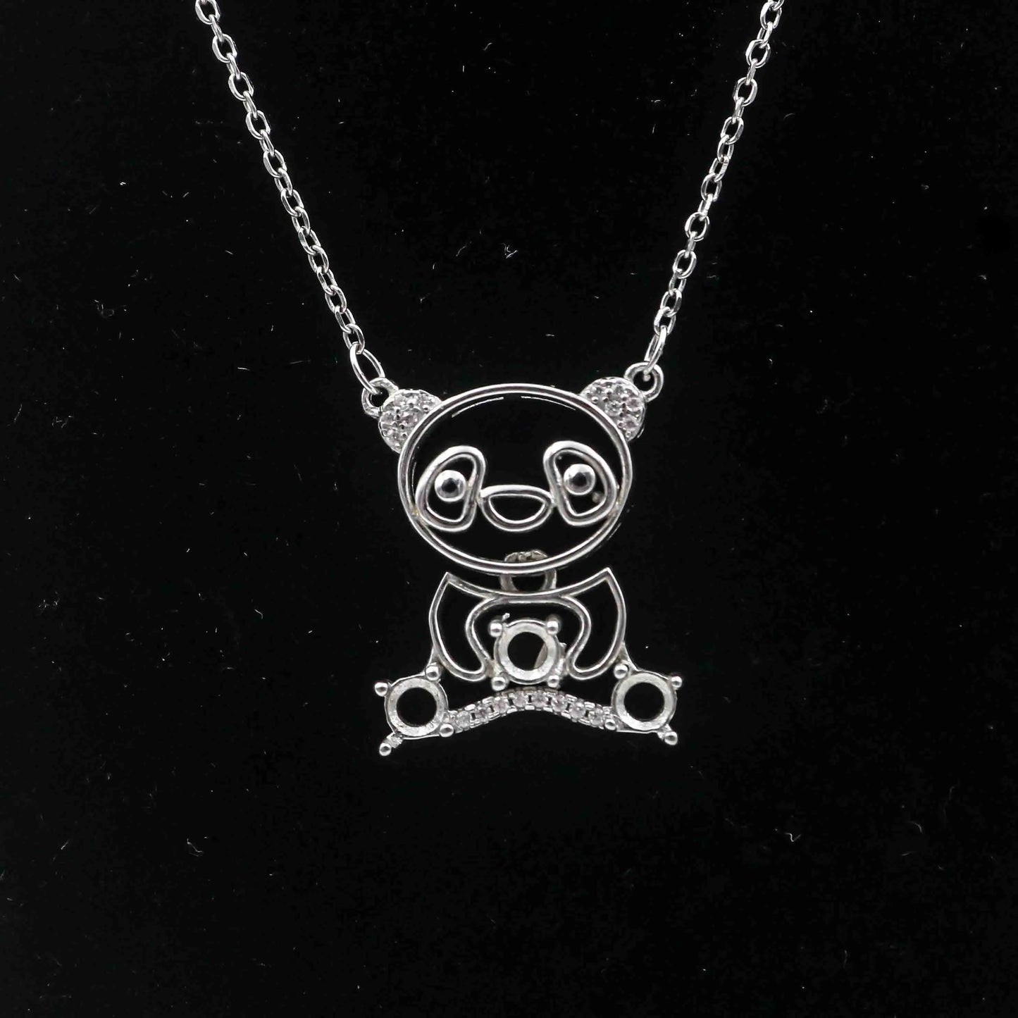 Sterling Silver 4*4mm Semi Mount Necklace Empty Support Blank Claw Setting S925 Base Holder Without Center Stone for DIY Inla