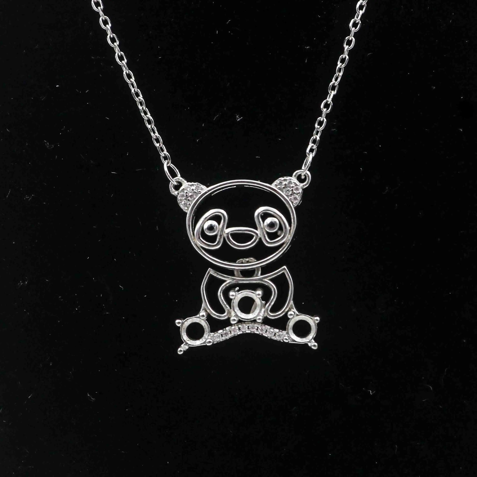 Sterling Silver 4*4mm Semi Mount Necklace Empty Support Blank Claw Setting S925 Base Holder Without Center Stone for DIY Inla