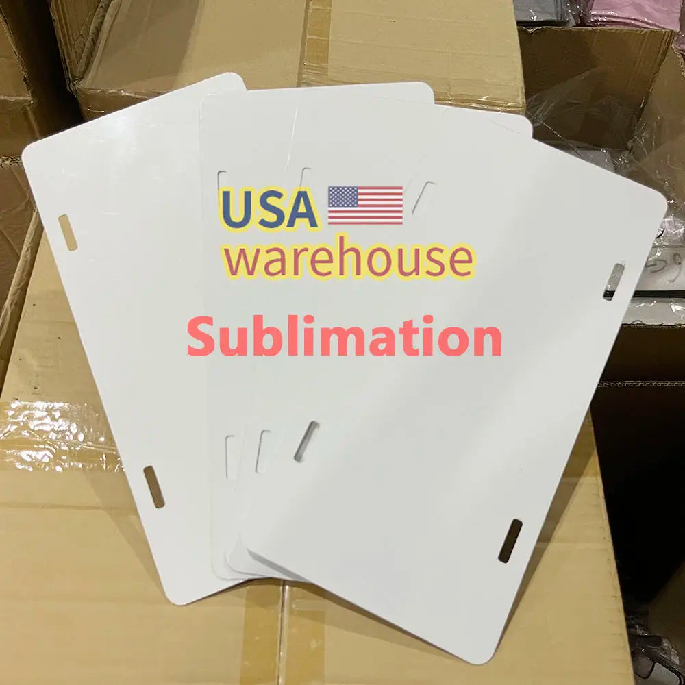 Sublimation License Plate Blank  Aluminum Plate12''x 6''x 0.025''  US Warehouse Personalized Printing Heat Transfer Car Plate