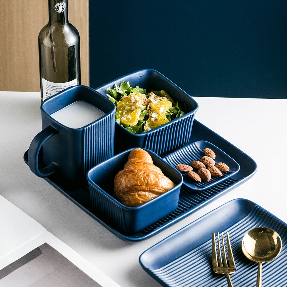 Popular Modern Eco-Friendly Porcelain Dinnerware Sets with Color Enamel Finish for Back to School Luxury Home Use