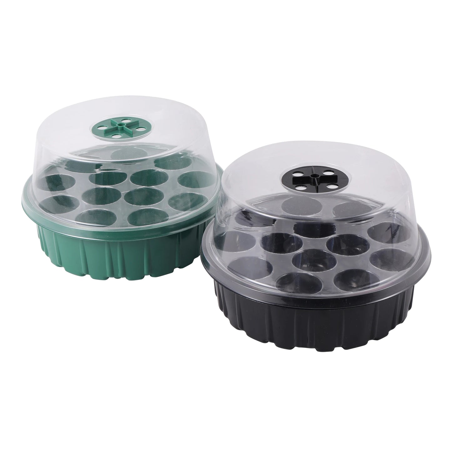 13 Cells Round Seedling Box With Humidity Adjustment Breathable Cover Seedling Germination Nursery Pot Seed Starter Planter
