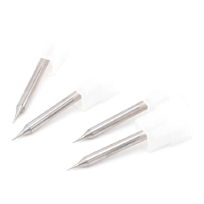 Micro Flat End Mill 0.2-0.9mm Mini CNC Router Bit for Aluminum 4mm Shank 2 Flute Tungsten Carbide End Mill Mini Milling Cutte