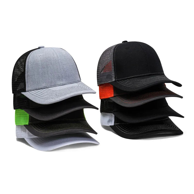 Wholesale Custom Adult 6 Panel Leather Patch Logo Low Profile Richardson 112 Gorras Mesh Snap Back Trucker Cap Hat