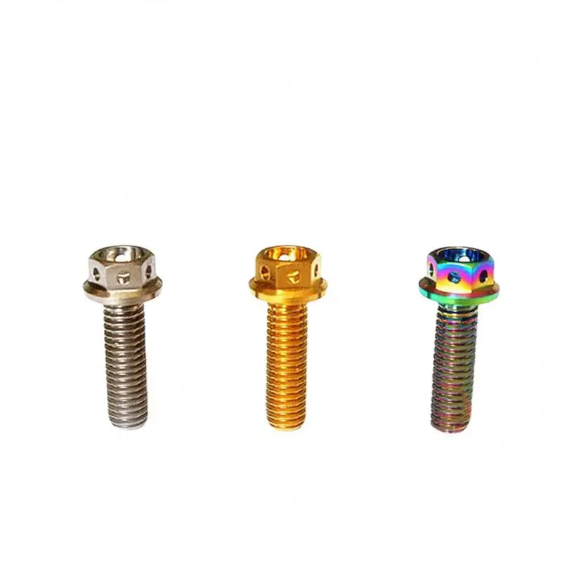 SDPSI DCT (2) M6x1.0 10/15/20/25/30/35/40mm GR5 TC4 Steel Motorcycle Calipers Cover Hollow Hex Allen Flange Bolts Inch