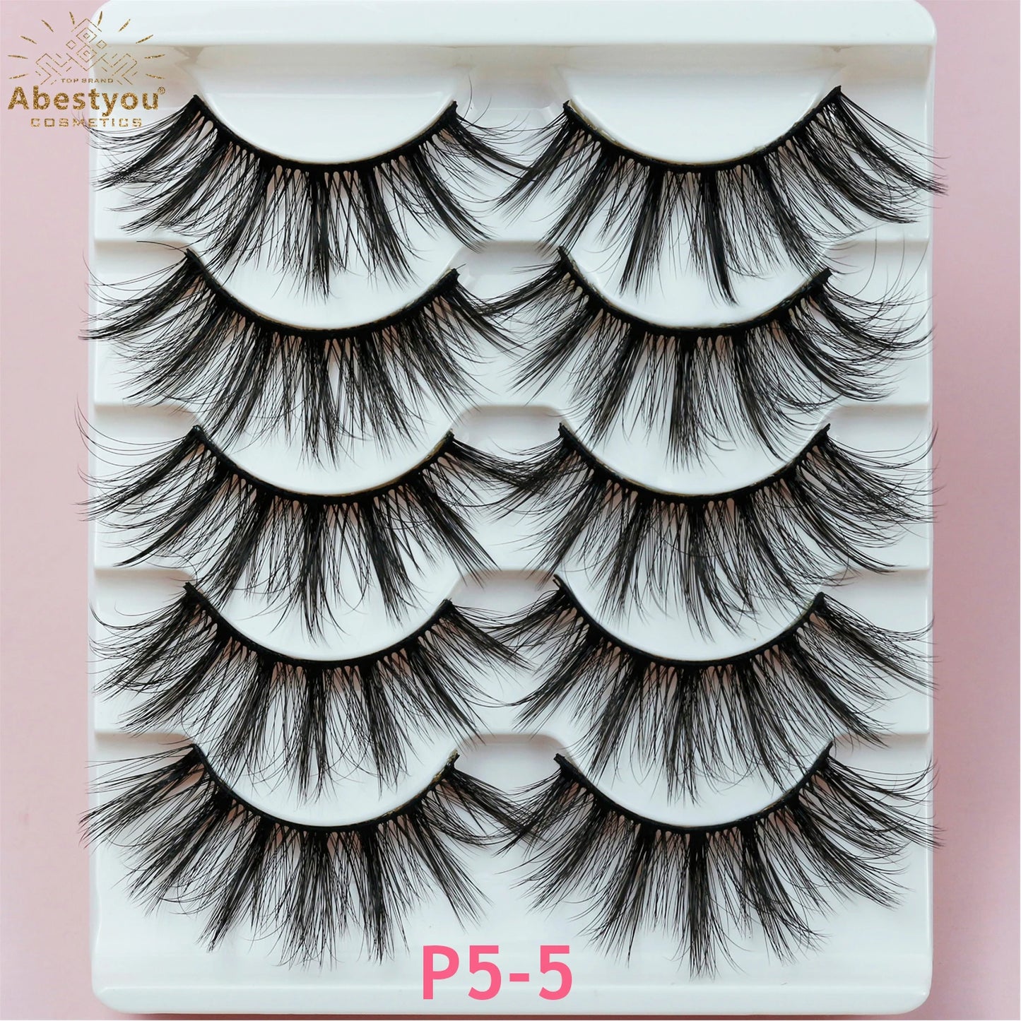 Abestyou Custom Private Label Logo 3D  Lashes Wholesale Full Strip Eye Makeup False Eyelashes