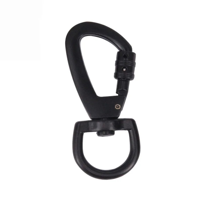 Zinc Alloy Electroplated Black Dog Collar Swivel Snap Hook with Self-locking Function Buckle Carabiner for Pet Leash