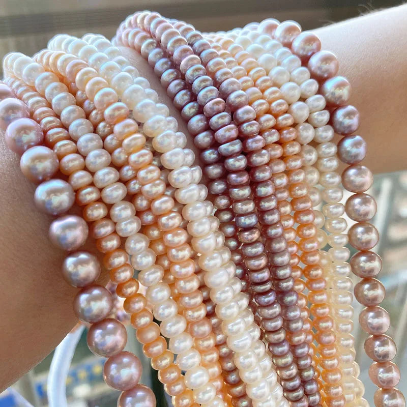 3-11mm White/pink/purple Freshwater Button Pearls Natural Loose Pearls for Jewelry Making Necklaces Jewelry Making