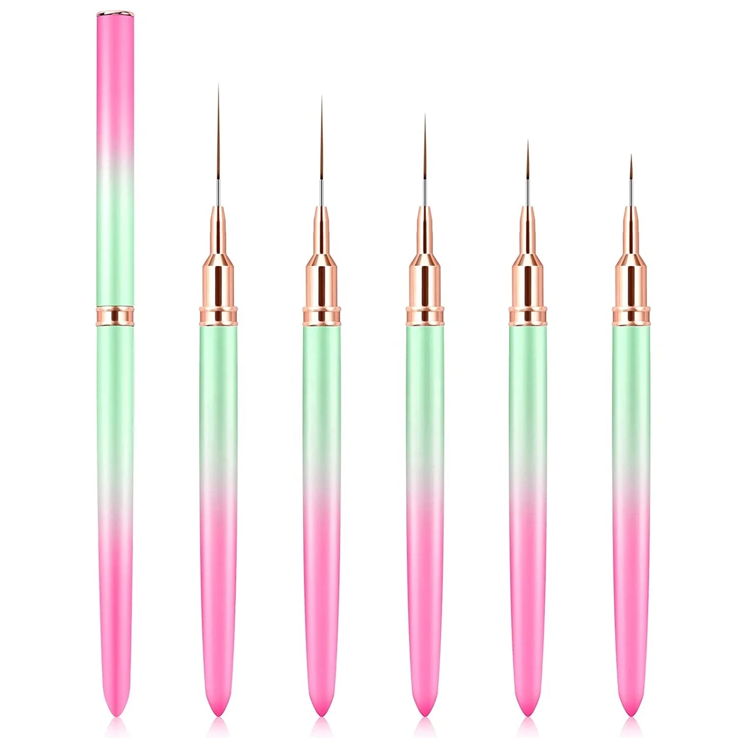 Nail Art Liner Brushes - Nail Art Design Pen Painting Tools Liner Brush UV Gel Polish Painting Nail Design Brush Metal
