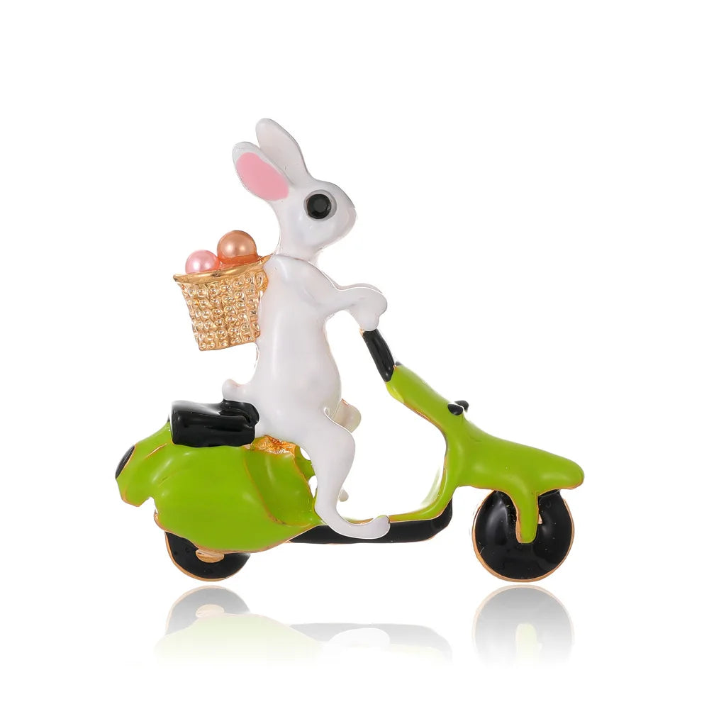 DRAL1116 Dripping Oil Cute Rabbit Brooch Fashionable Cartoon Zodiac Creative Pin Animal Accessories