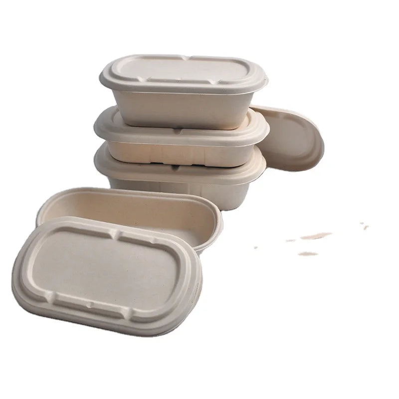 SenAng 1000ml Disposable Biodegradable Lunch Sugarcane Pulp Bagasse Sugarcane Box 1000ml Food Container