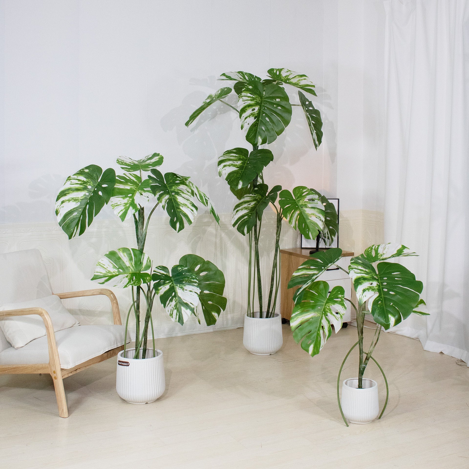 JCF156 Hot Sale Artificial Plant Split Monstera Deliciosa Indoor Decoration Potted Decorative Landscaping Tree