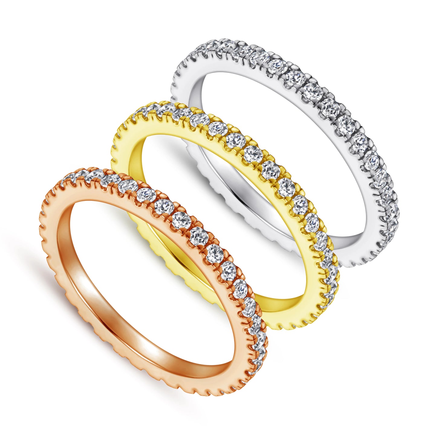 Custom Design Supplier Fine Jewelry 925 Silver Round Brilliant Cut Rhodium Plated Zircon Ring for Wedding Sparkling Wholesale