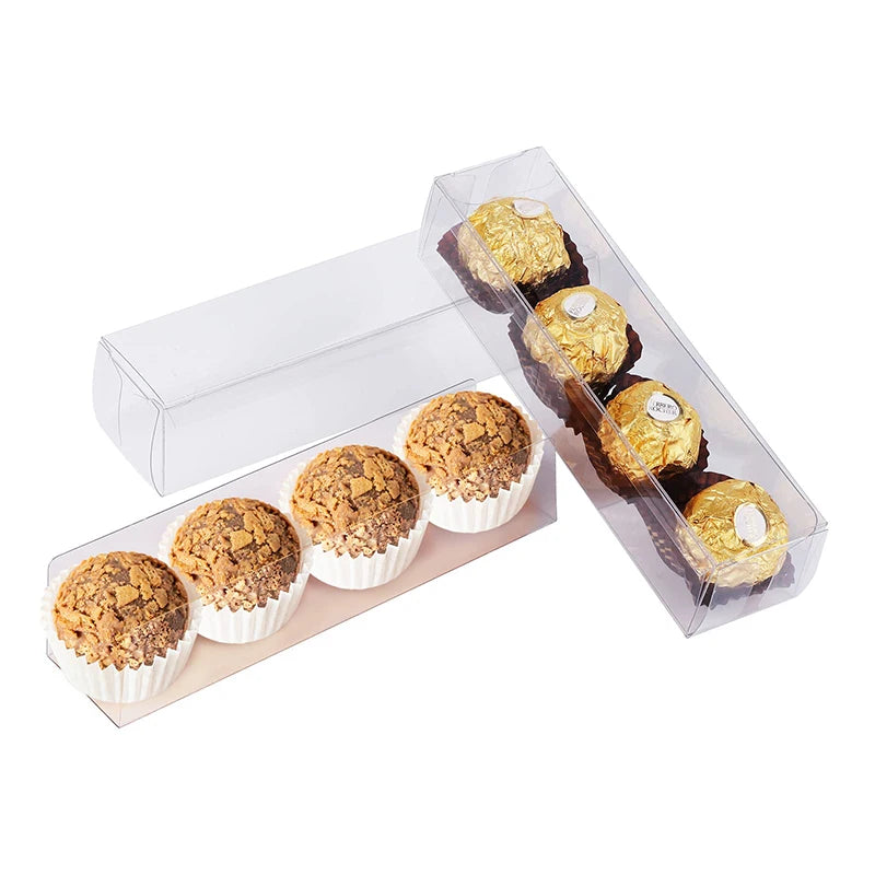Eco-friendly Custom Plastic Rectangle PET Transparent Cube Box PVC Packaging Clear Soft Crease Acetate Chocolate Candy Box