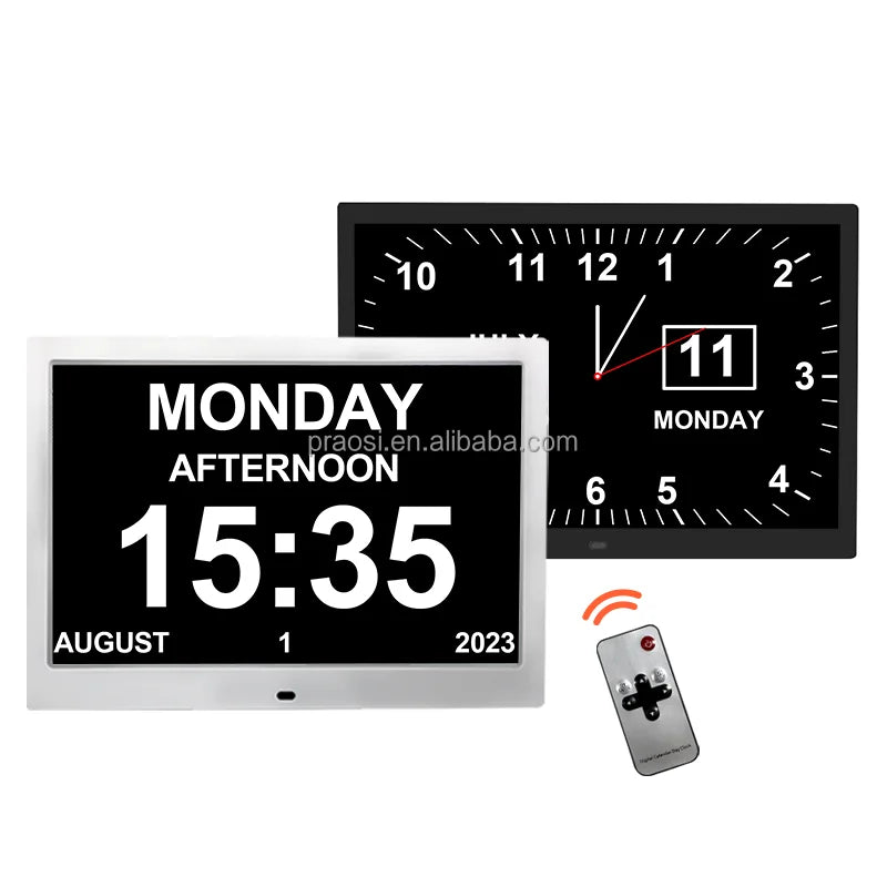 2025 Modern Digital Calendar Clock WiFi Weather Forecast Options Hot Medication Reminder for Alzheimer's Dementia Battery
