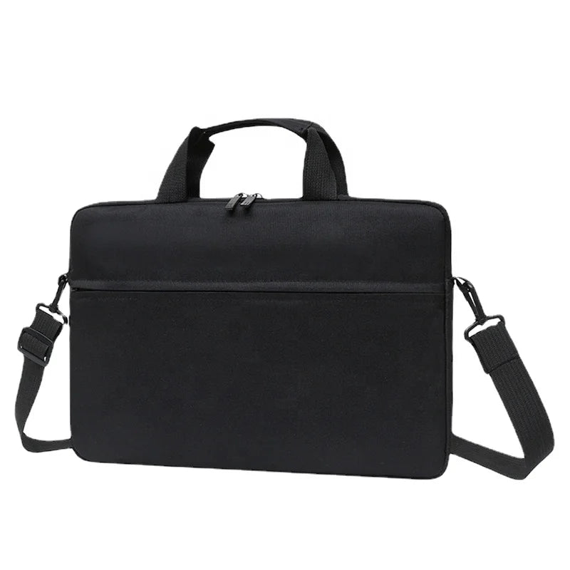 15.6 Inch Soft Polyester Waterproof Laptop Sleeve Business Messenger Bag with USB Port Shoulder Strap