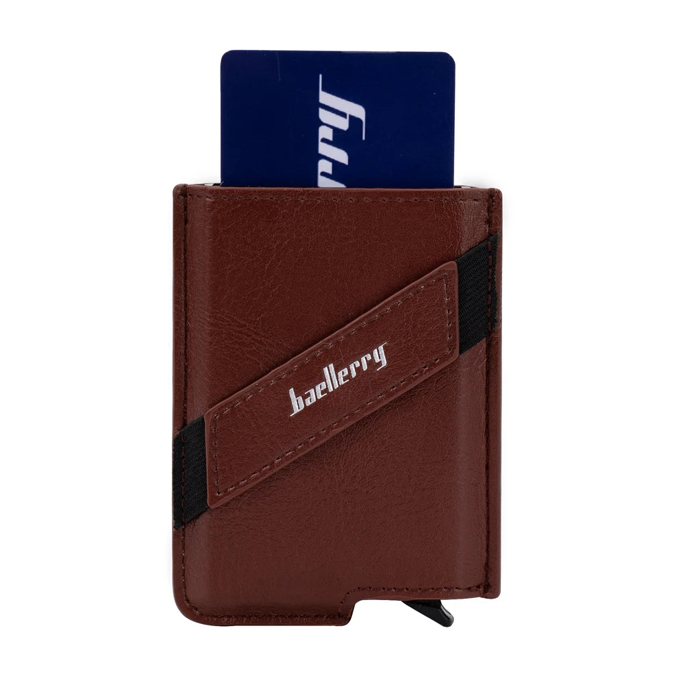 2024 New Style PU Leather RFID Protected Automatic Pop up Carbon Fiber Card Holders Case for MenMale Card Wallets Cover