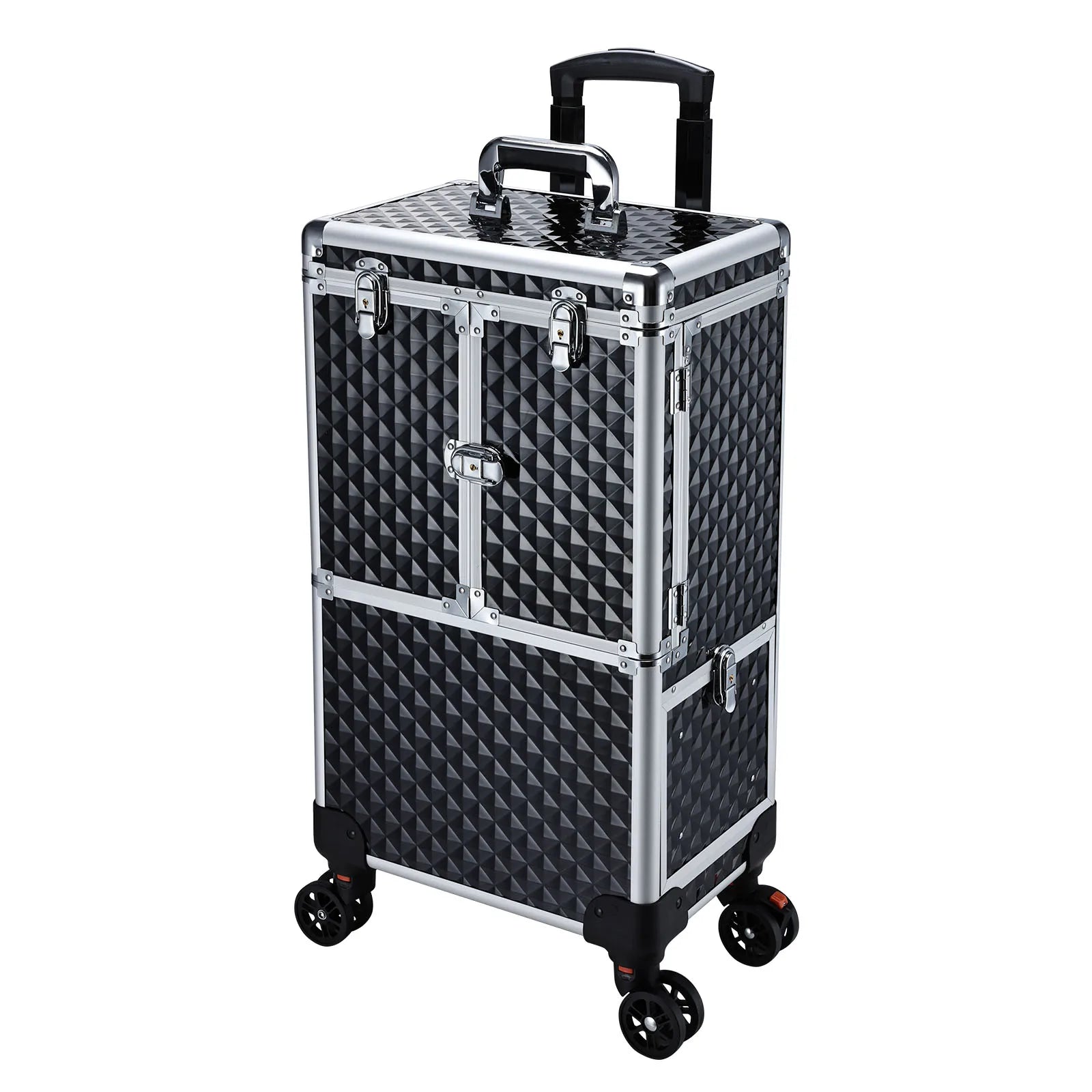 Professional Hairdresser Multi-Function Makeup Case Portable Large Capacity Trolley Case Open Closure Drawer Extendable Tray