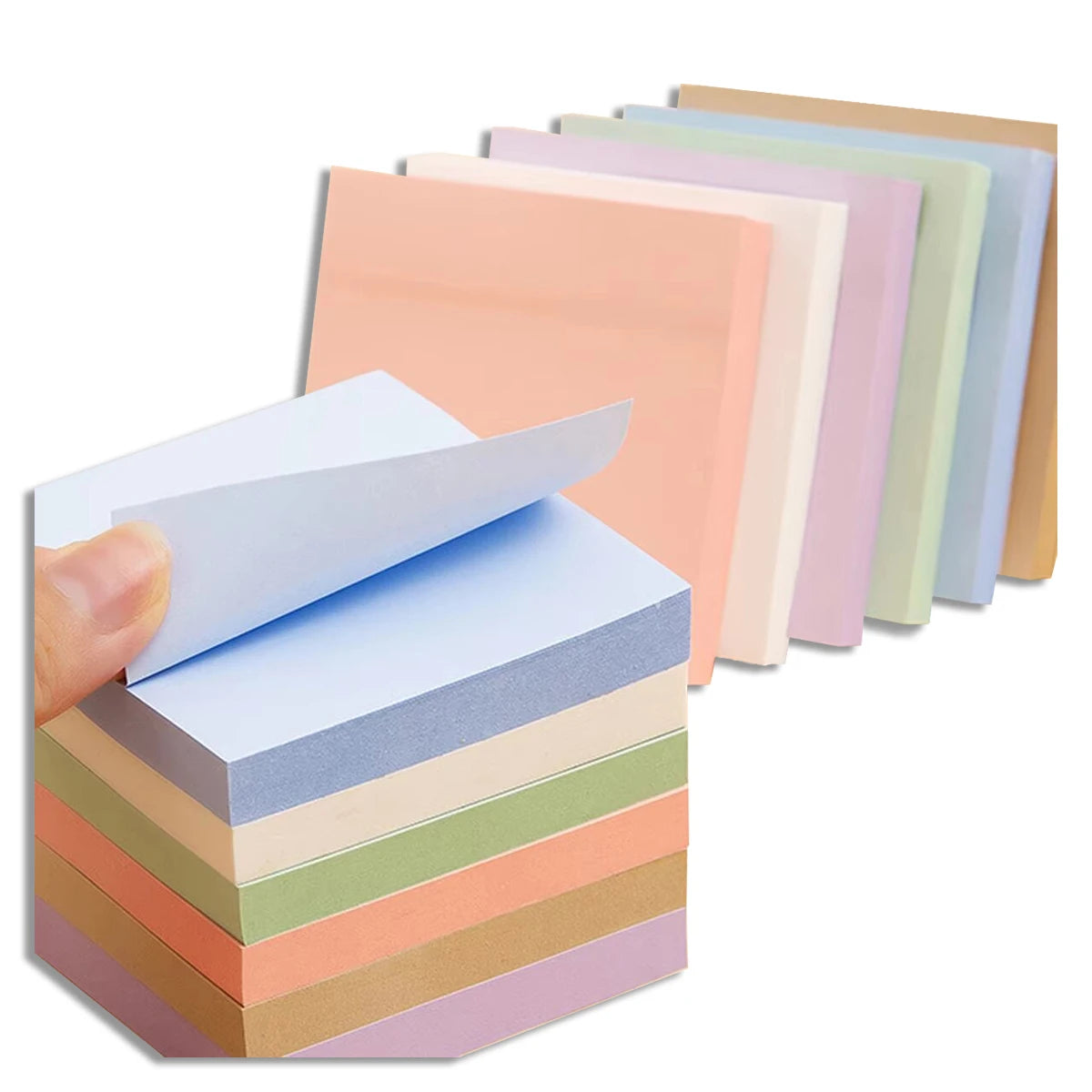 Morandi Self-Adhesive Paper Memo Pad Sticky Notes Bookmark with Point Marker Sticker for Office School Use Made Offset Paper