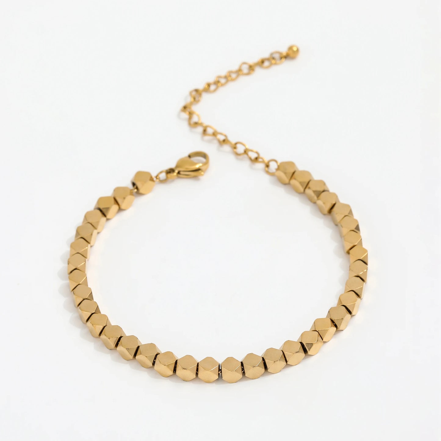 Fenny 18K PVD Gold Plated Holiday Gift Waterproof Block String Bracelet Ready to Ship Stainless Steel Jewelry Wholesale
