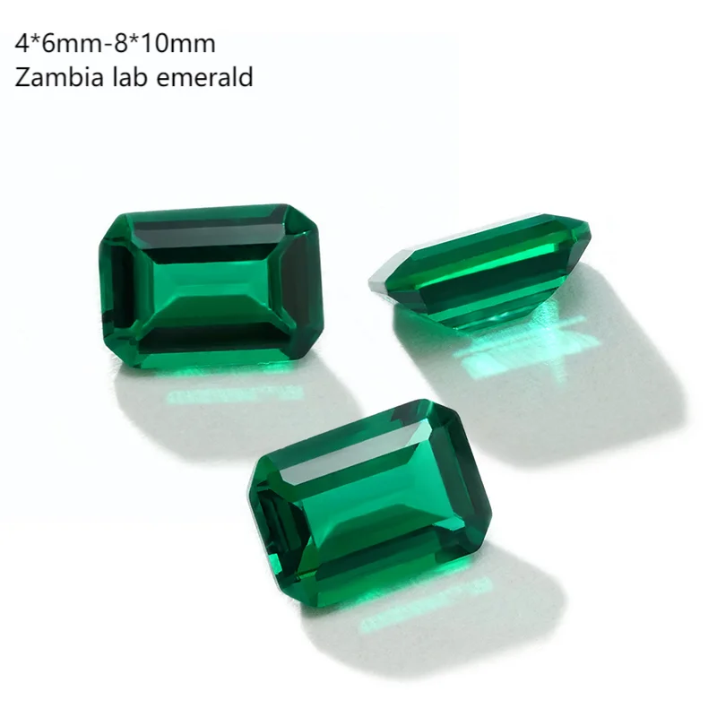Fancy Cut 4*6mm 5*7mm 7*9mm Lab Emerald Starsgem Hot Sale Emerald Cut Zambia Hydrothermal Lab Grown Emerald Factory Price