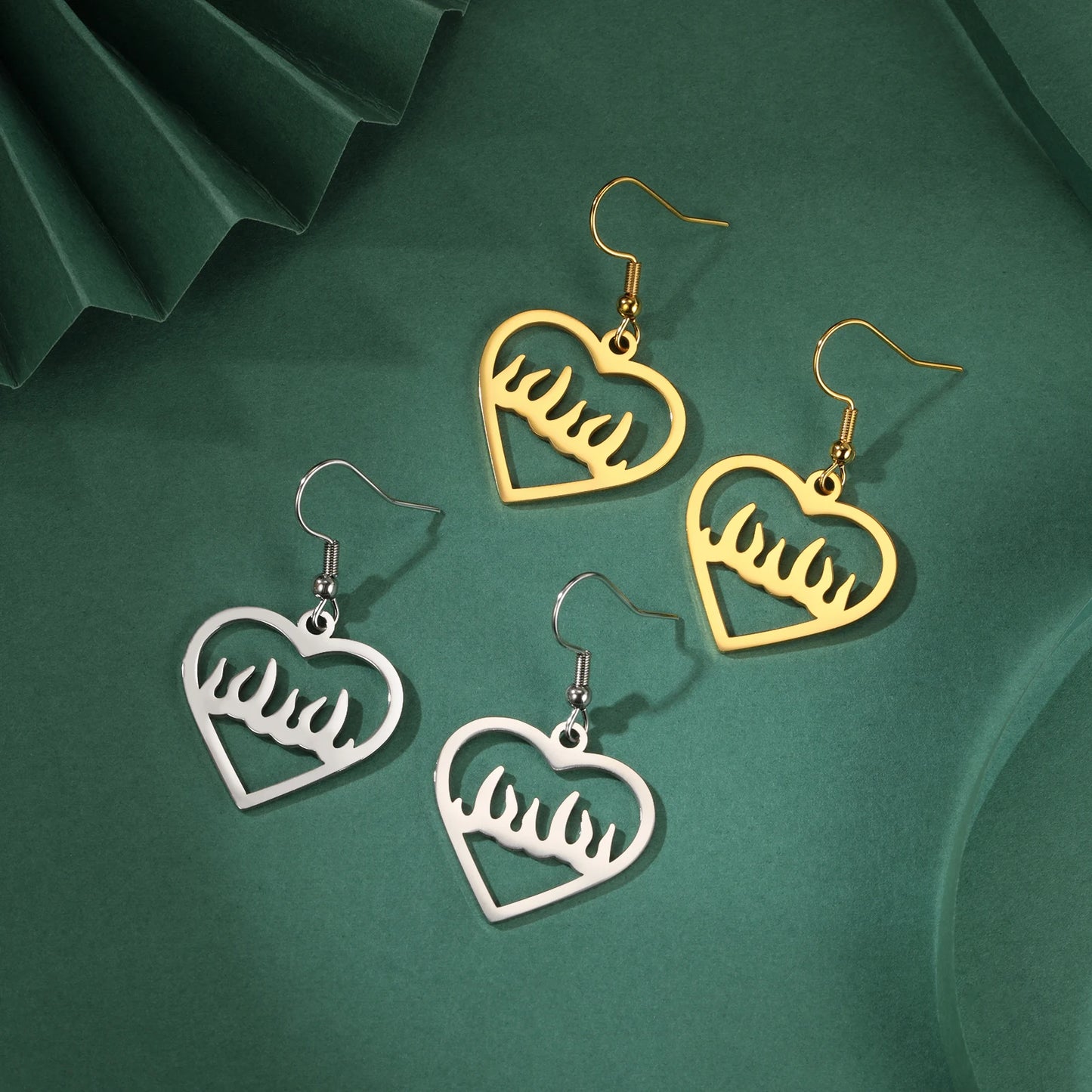 Love and Fire Stainless Steel Earrings 18K Gold Fine Jewelry Earrings for Women