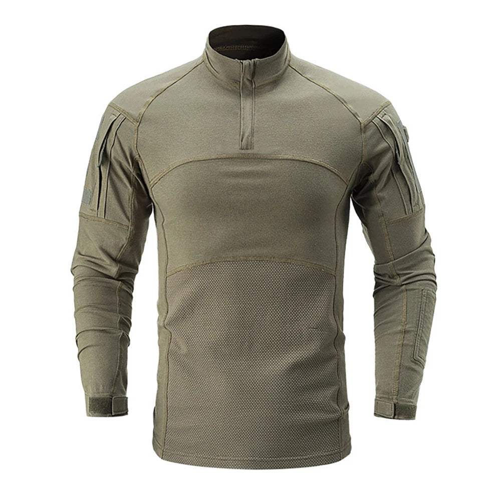 China Cema Camouflage Olive Green Hunting Field Shirt Outdoor Sports Men T Shirt