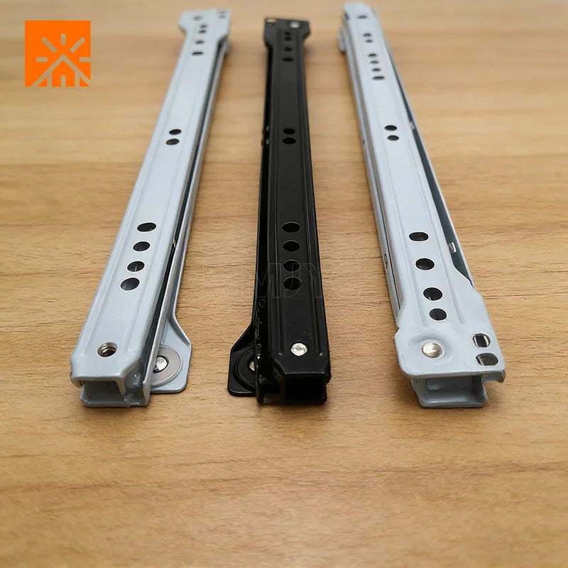 White Silent Soft Close Under Mount Drawer Slides Powder Coated Roller Fgv Type Drawer Slide