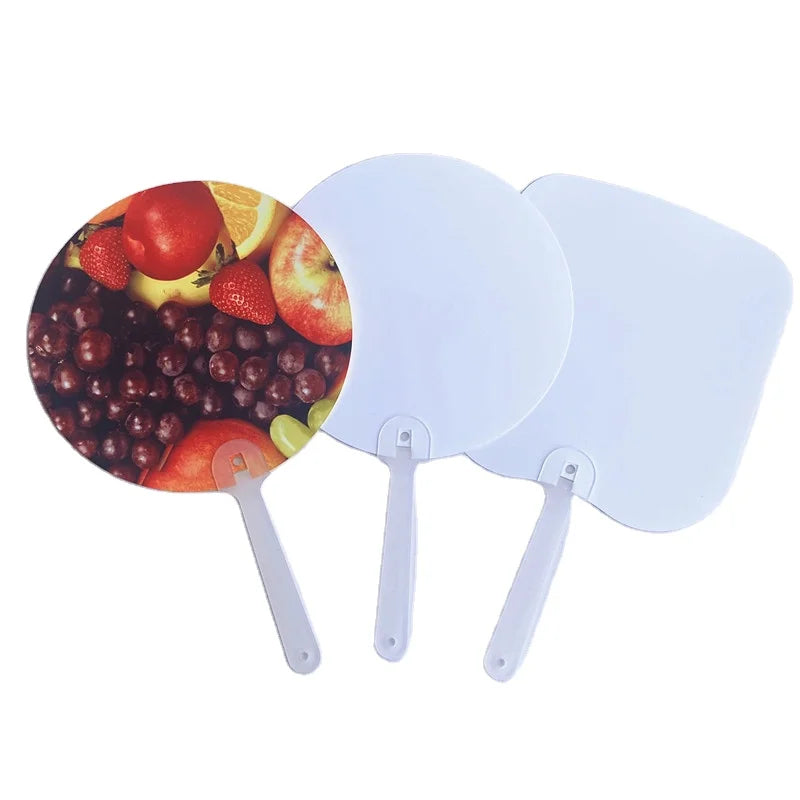 20pcs/Lot Double Sided Thermal Transfer Printing Waterproof Advertising Plastic Fan with Photo Frame 6 Color 17.5CM