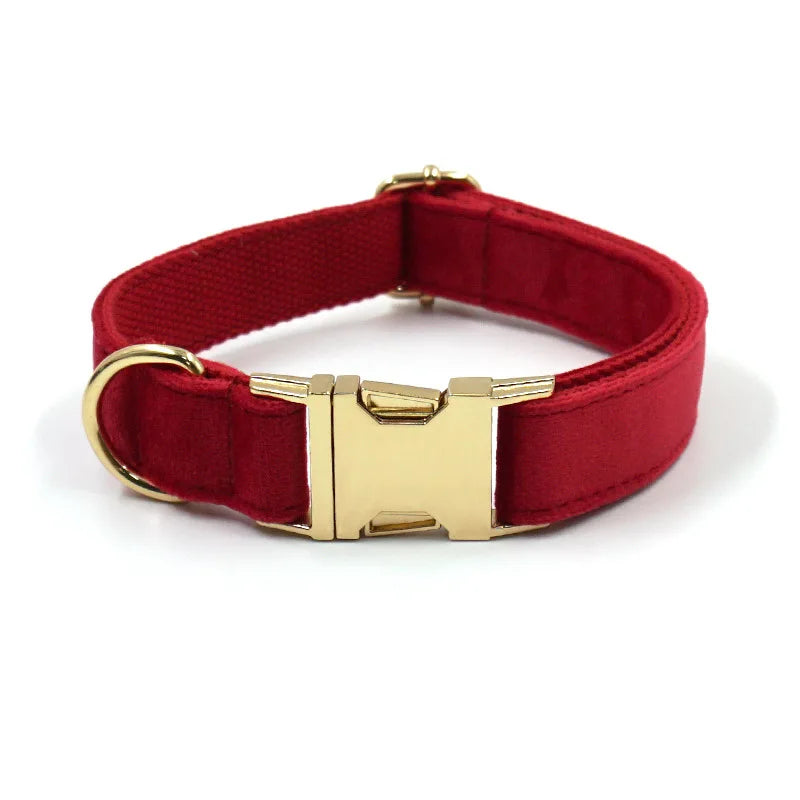 Hot Selling Cute Velvet Ribbon Dog Collar with Metal Release Buckle for Pets Dog Collars