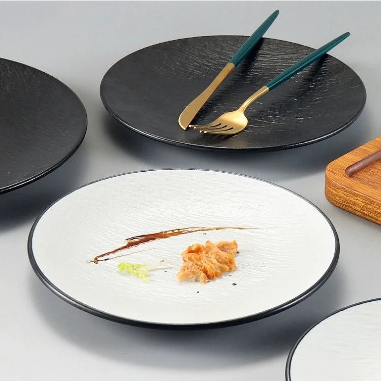 High Quality Eco-Friendly Customized Matte Melamine Flat Round Dinner Plates Home Use Novelty Design