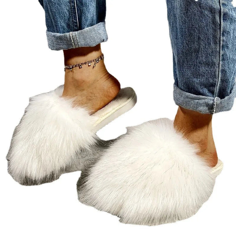 2024 Soft Fluffy Plush Warm Anti-Slip Lightweight Polyester Upper Closed Toe for Women Girls Autumn/Winter Outdoor/Indoor Use