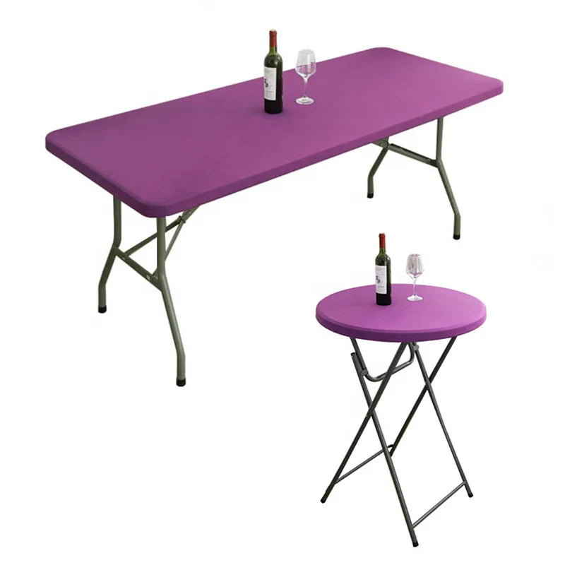 5ft 6ft 8ft Round Rectangular 30inch Cocktail Customized Stretchable Spandex Table Top Cap Covers for Events
