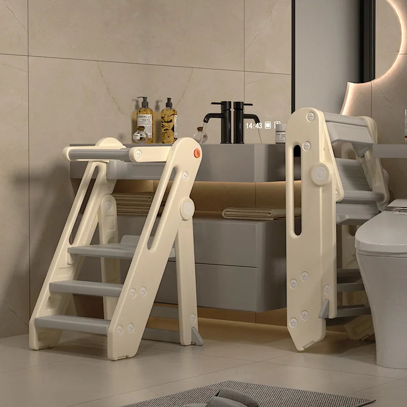 Folding Tower Plastic Foldable Learning Tower Kids Kitchen Helper Stool Adjustable Kitchen Montessori Tower Stepping Stool