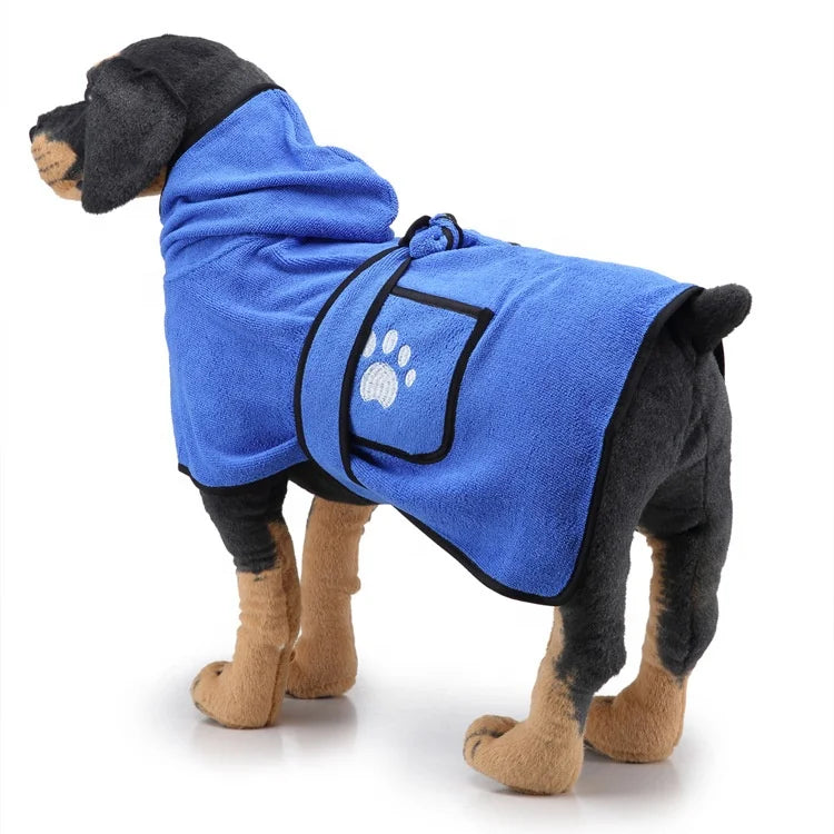 Dog Drying Robes Easy to Wear Quick Drying Pet Bath Towels Pet Pajamas Dog Bathrobes