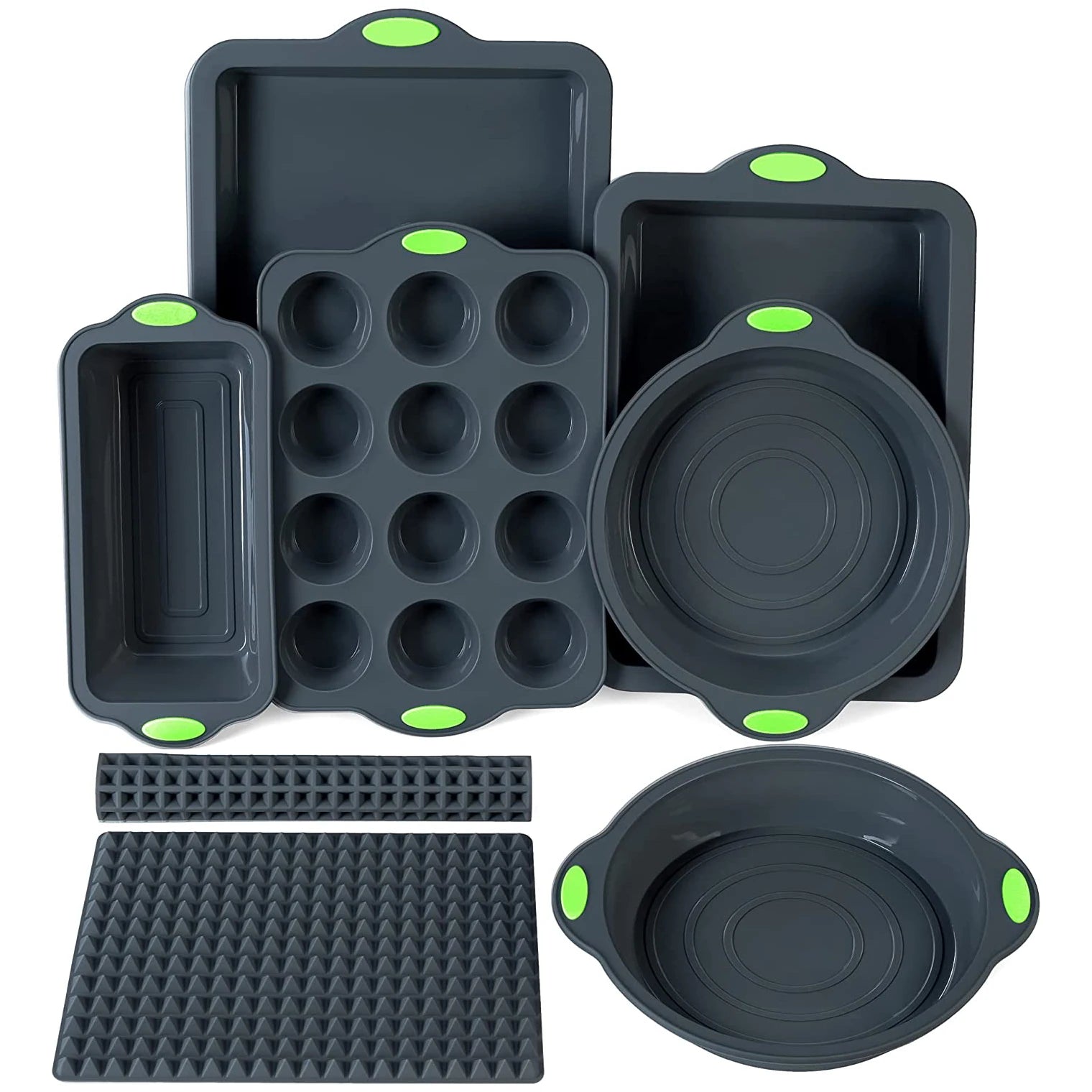 Wholesale Bpa Free Food Grade Silicone Donut Mold Non-Stick Heat Resisting Silicone Muffin Cake Mold Baking Pan Bakeware Set