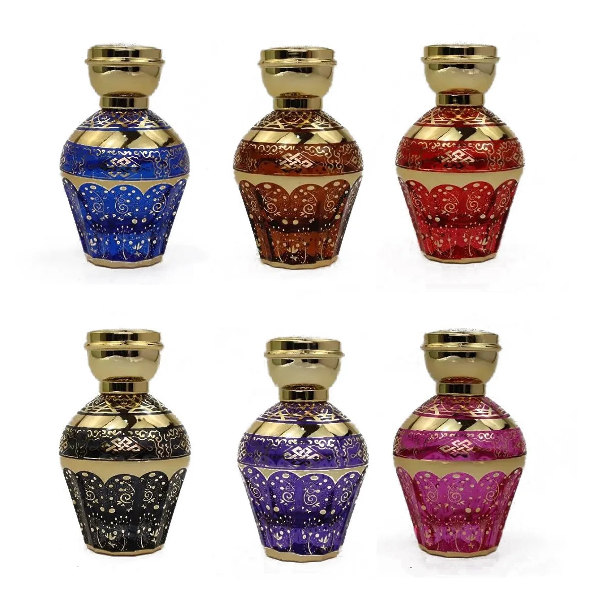 New 50ml Luxury Cylinder Shaped Perfume Bottle Gold Glass Spray Bottle Arab Style Perfume Empty with Reed Diffuser