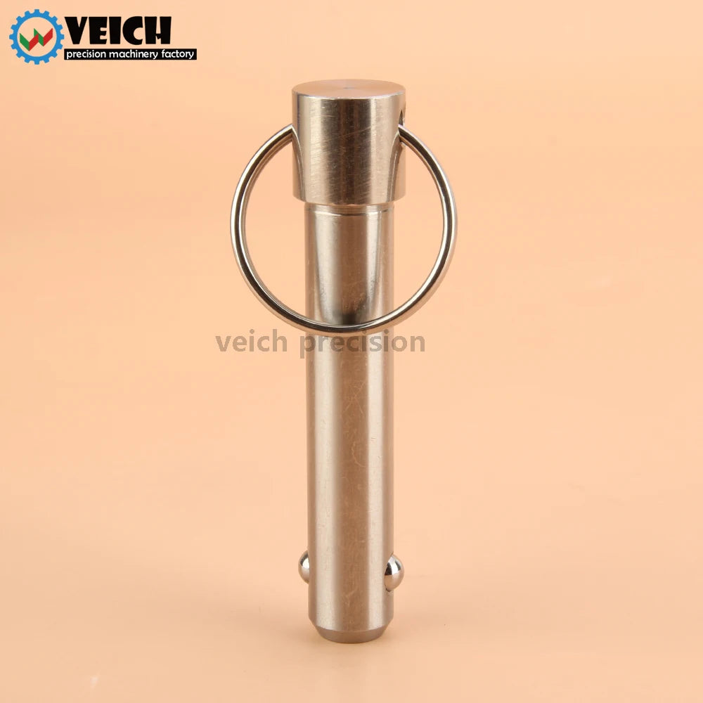 VEICH VCN114 All Stainless Steel Quick-Release Spring Locking Ball Lock Pin Pull Ring Fastener with Customizable Length