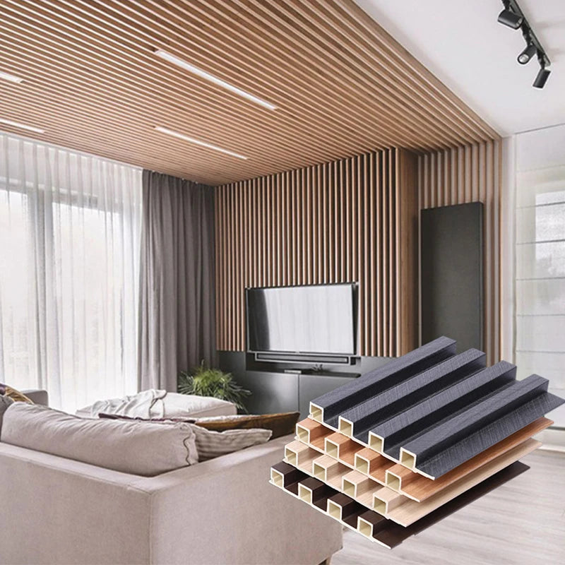 Great Wall Decorative Wood Alternative WPC Wall Panel for Villa Interior Decoration Moisture-Proof Plastic Fluted Design